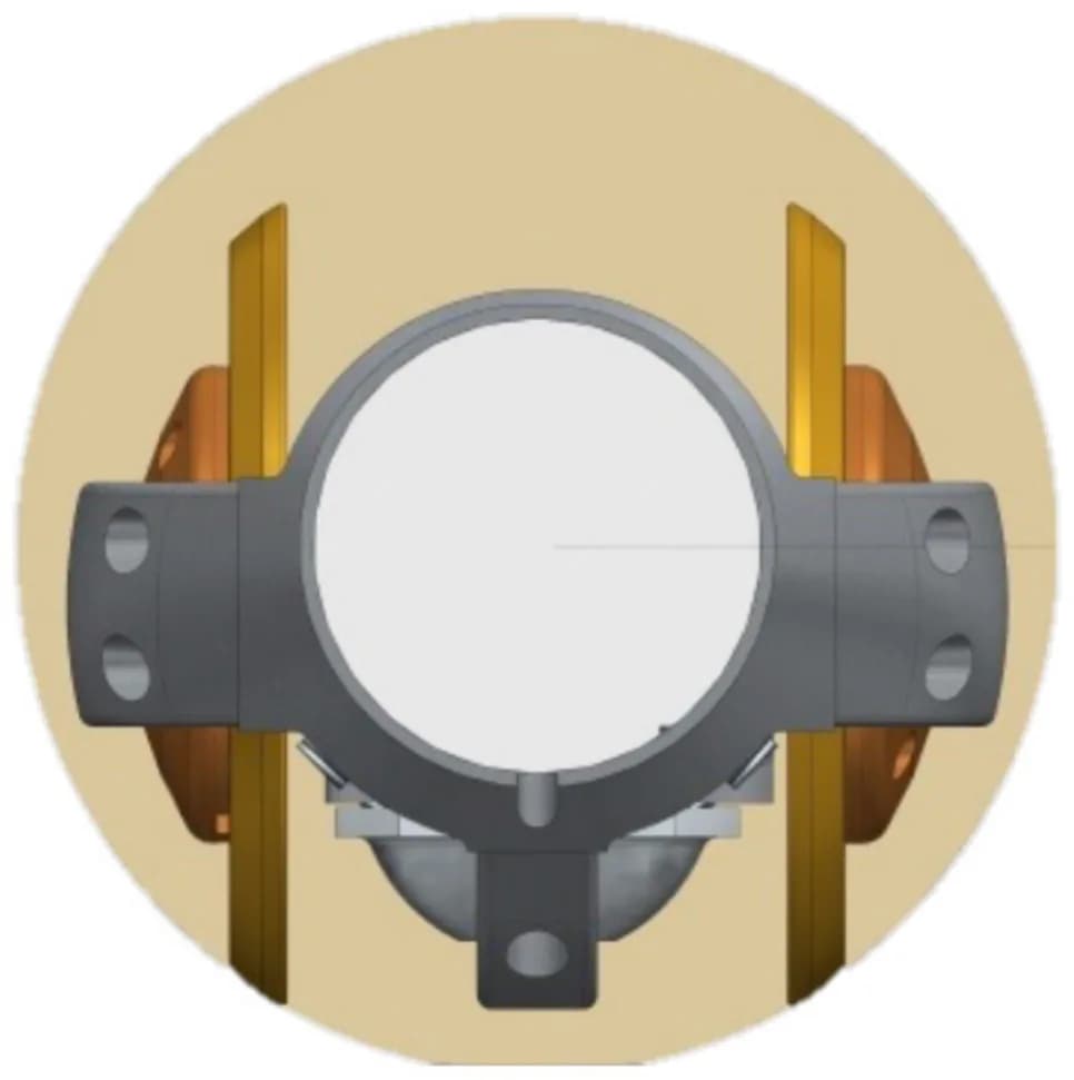 Fig.1. Centralizing Tool Taxis provide 2.4” of standoff, which keep the Array Sonic within .1” of the center of the wellbore in 8.5” hole.