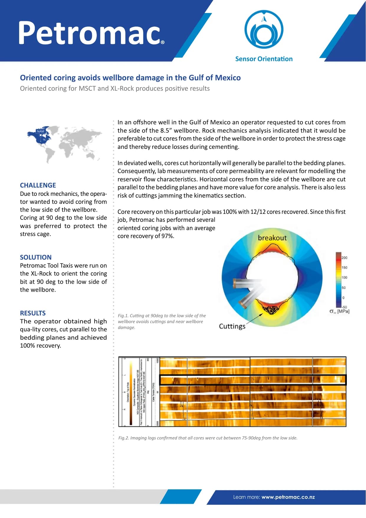 Oriented coring avoids wellbore damage in the Gulf of Mexico — published success story with figures
