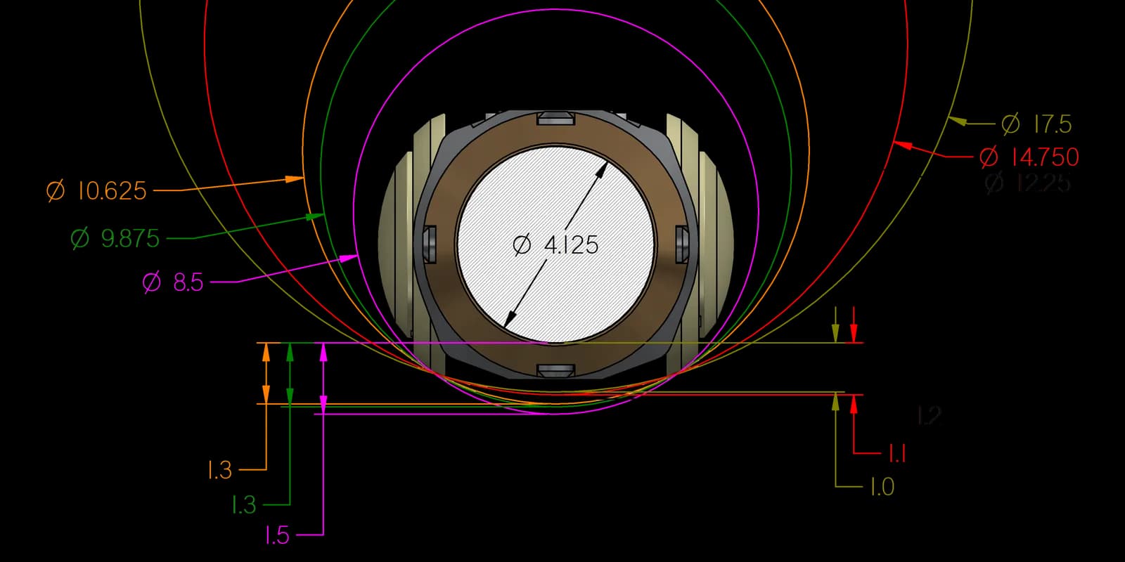 TTB-J75 standoff for a 4-3/4” tool