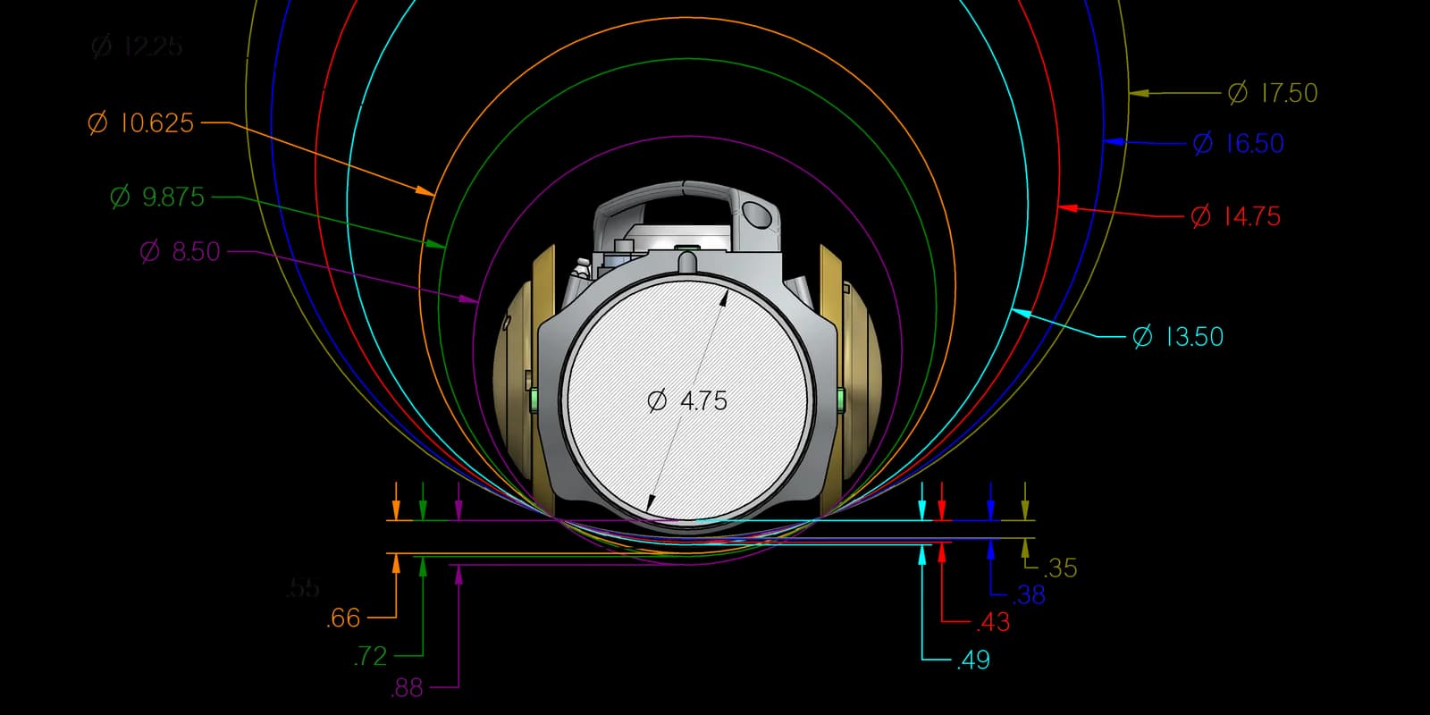 TTB-S75H standoff for a 4-3/4” tool